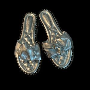 Silver Slide Sandals NWT